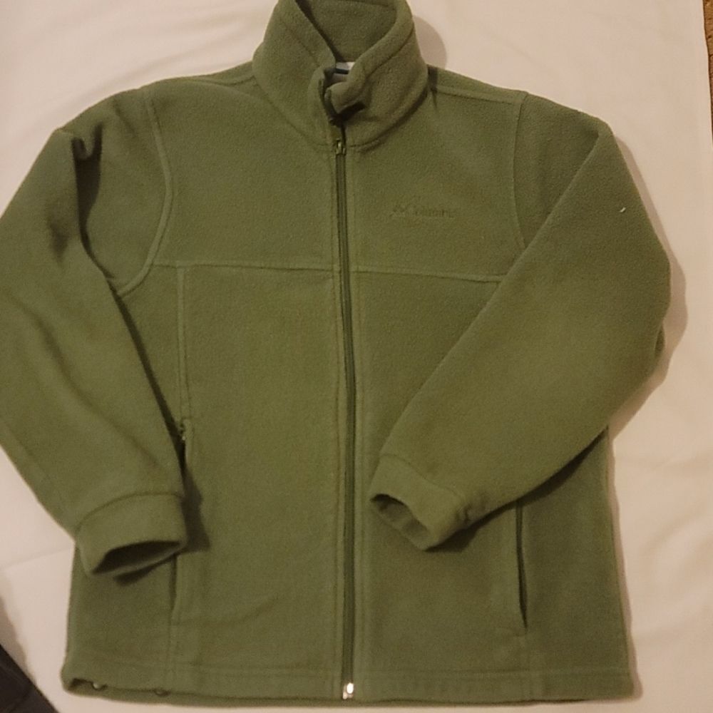 GirlColumbia Sportswear Youth Large 10/12 Fleece Full Zip Green High Neck Jacket